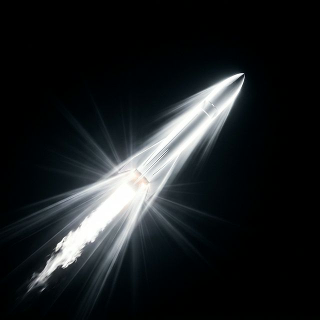 Diagonal Glowing Rocket